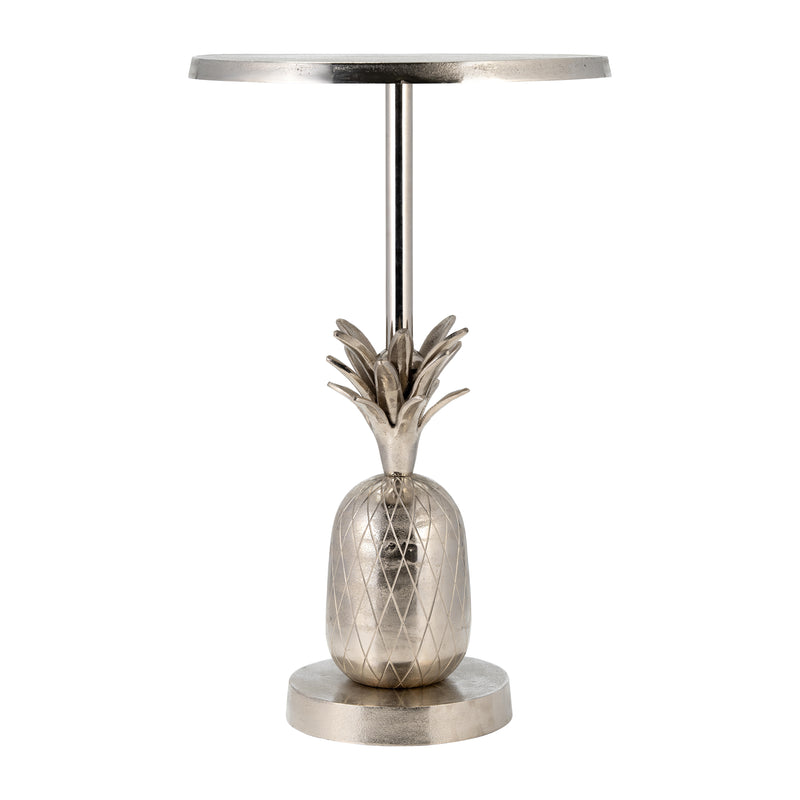 METAL, 15"D/24"H, SILVER PINEAPPLE SIDE TABLE, KD