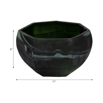 11" Savu Small Green Glass Bowl