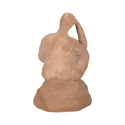 8" Thinking Man On Rock, Terracotta