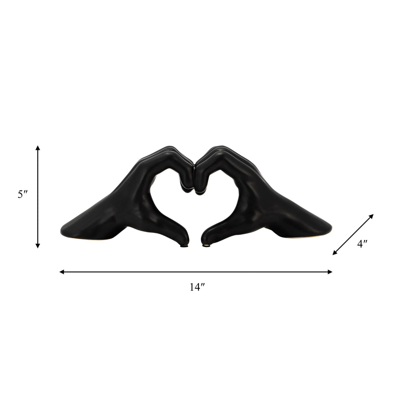 5" HAND-HEART, BLACK