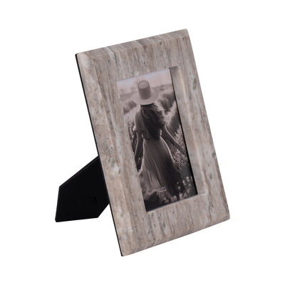 4x6 Curved Marble Photo Frame, Mocha