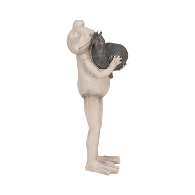 12" Frog And Snail Hug, Grey