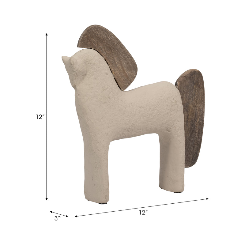 Ecomix, 12" Horse Deco, Ivory