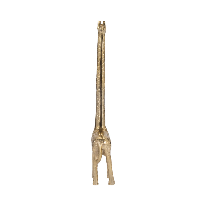 Metal, 21" Long Neck Giraffe, Gold