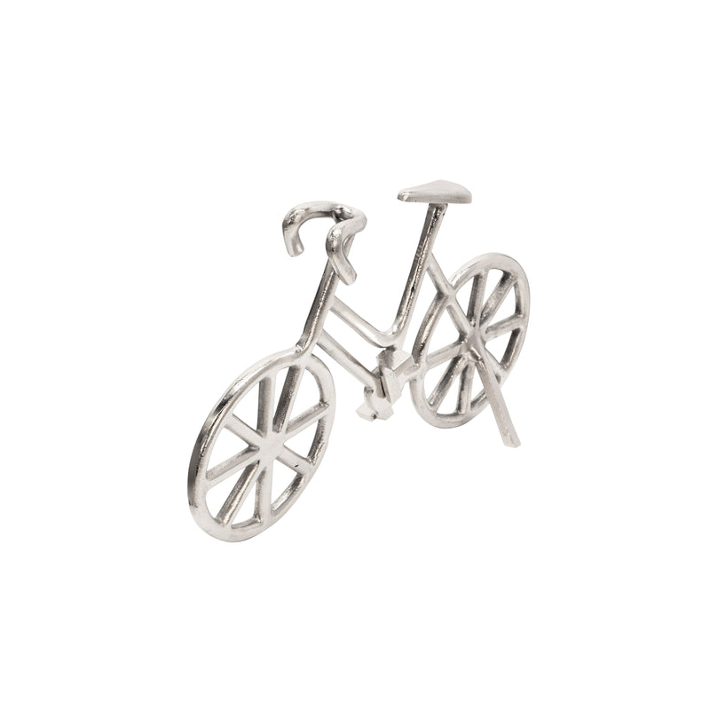 9" METAL BICYCLE, SILVER