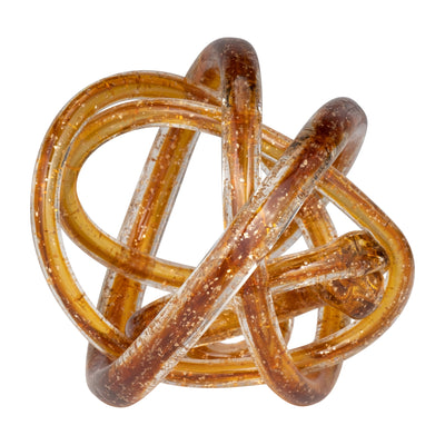 GLASS, 6" KNOT AMBER