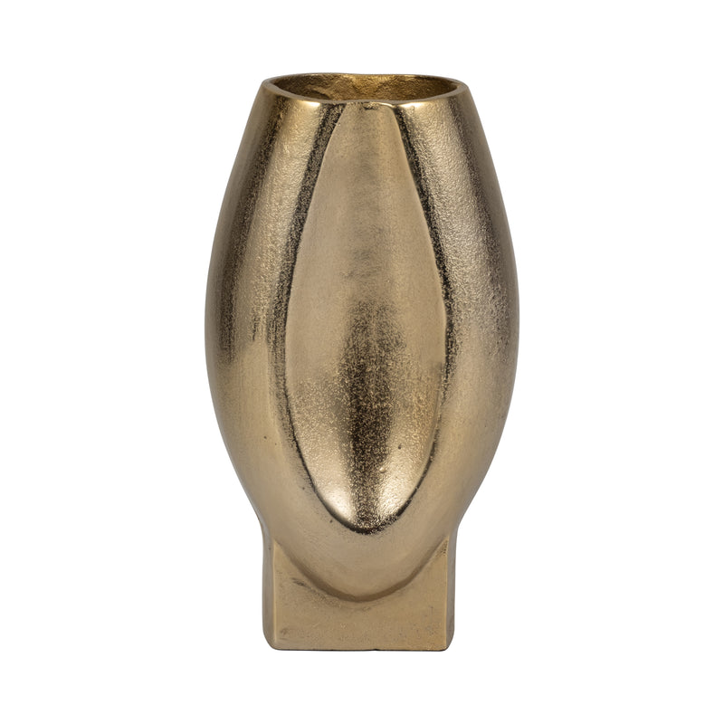 12" Nadia Metal Oval Vase, Gold