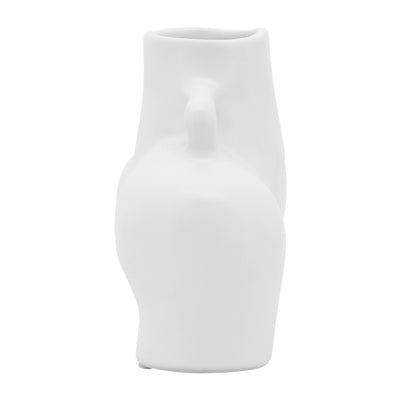 CER, 6" HALF BODY VASE, WHITE