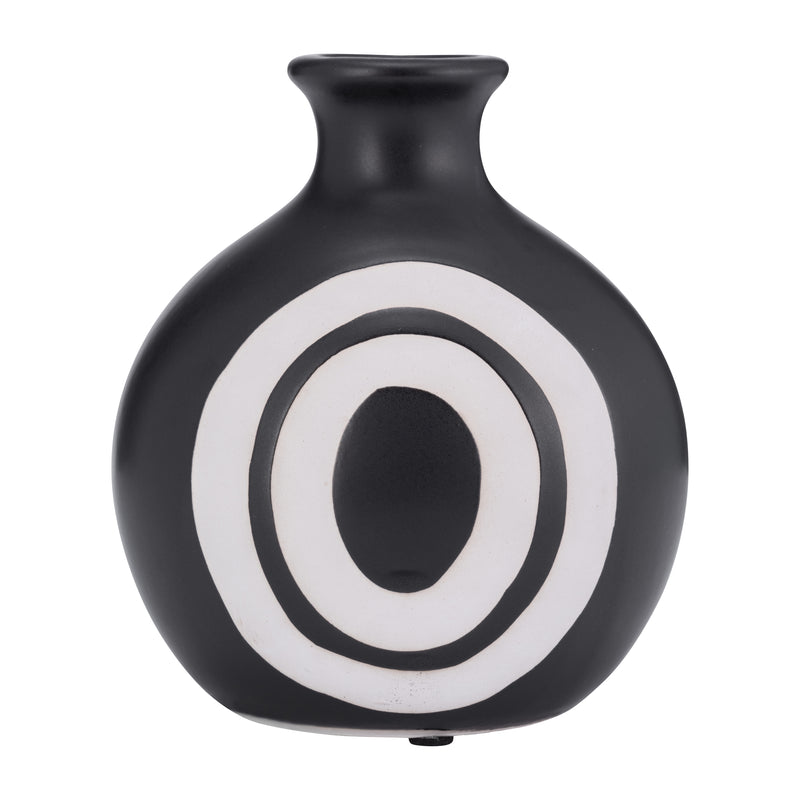 CER, 7"H ABSTRACT VASE, BLACK