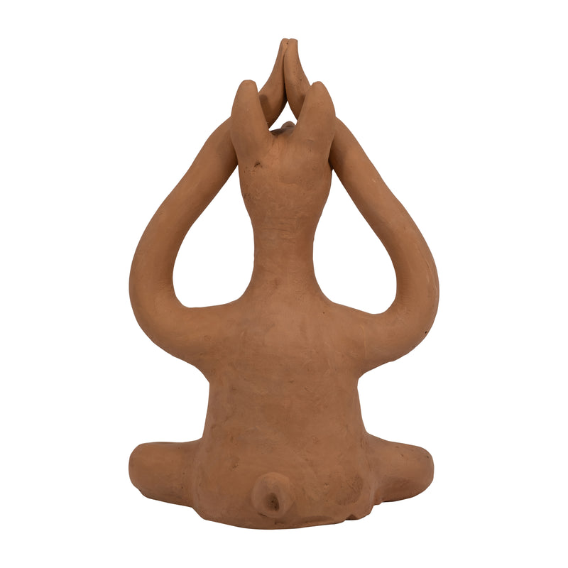 TERRACOTTA, 10" SALUTATION YOGA BUNNY, NATURAL