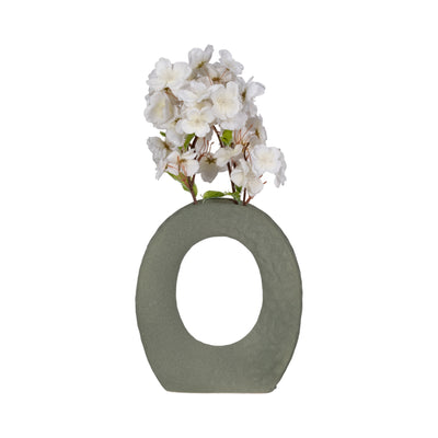 10" Textured Open Cut-out With Vase Opening, Sage