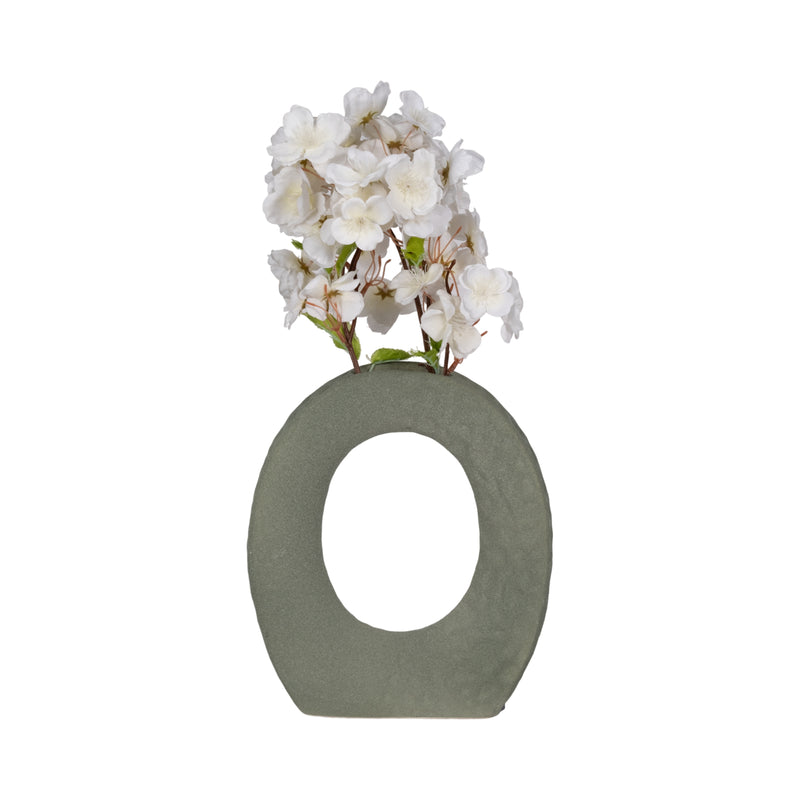 10" Textured Open Cut-out With Vase Opening, Sage