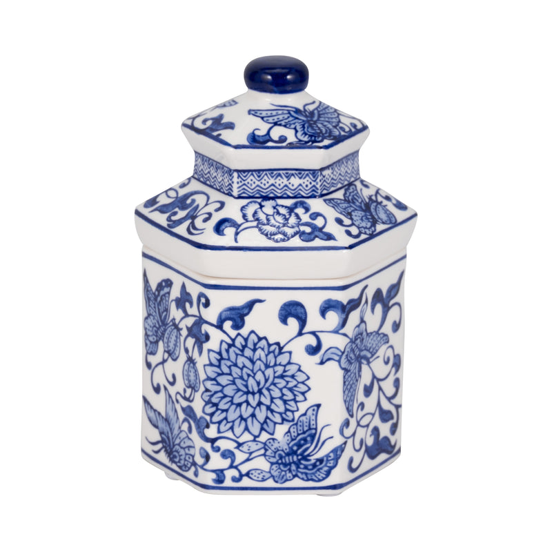 7" 6oz Sandalwood Myrrh Chinoiserie Cndle,blu/wht