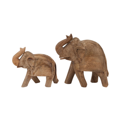 Mango Wood, 7" Elephant, Brown