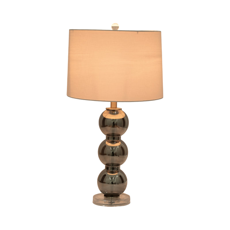 29" Stacked Glass Ball Table Lamp Crystal Base, Sm