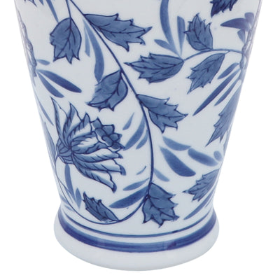 CER, 13"H CHINOISERIE VASE, BLUE/WHITE