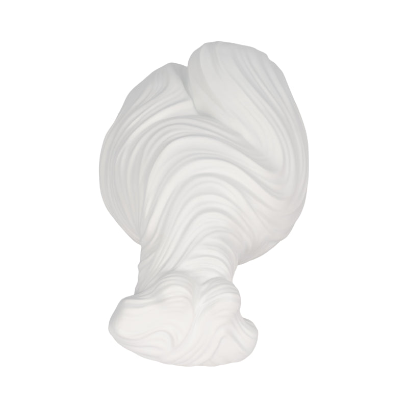 11" Curvy Ribbed Sculpture, White