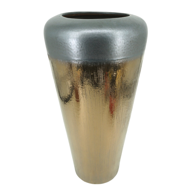 24" Tiziano Small Ceramic Bronze Floor Vase