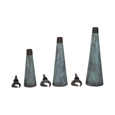 S/3 16/20/23" Bente Patina Bottles