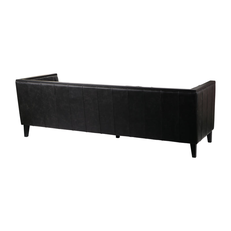 89" Eclipse Leather Sofa, Black