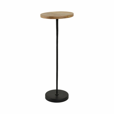 Metal/Wood, 21"H Drink Table, Brown/Black Kd