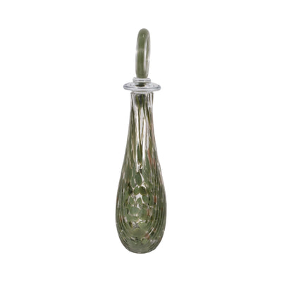 16" Curran Art Glass Bottle, Green