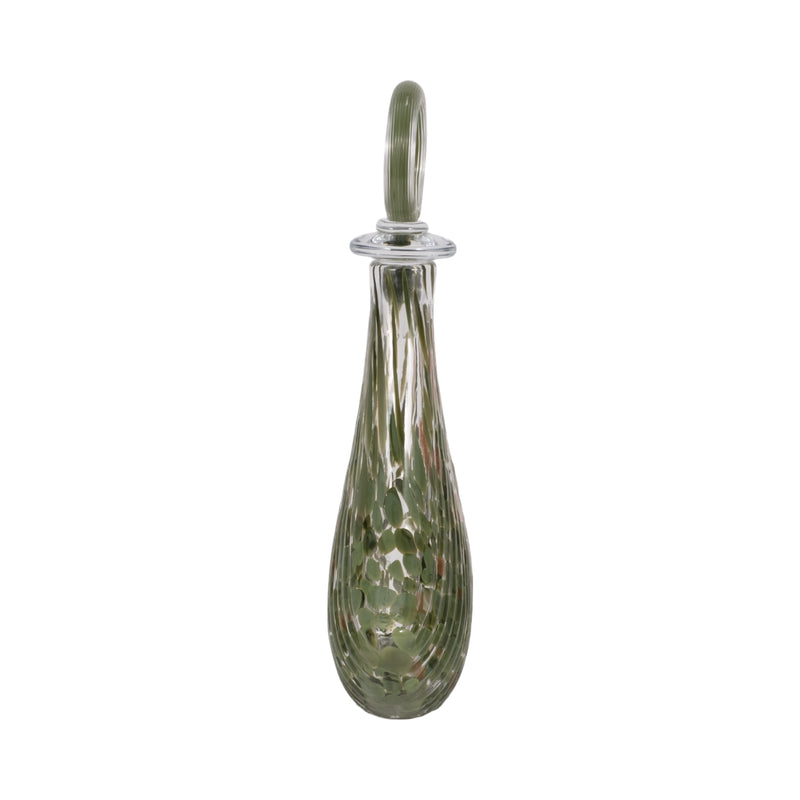 16" Curran Art Glass Bottle, Green