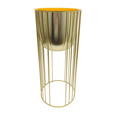 Metal, S/3 16/20/24" Raised Planters, Gold