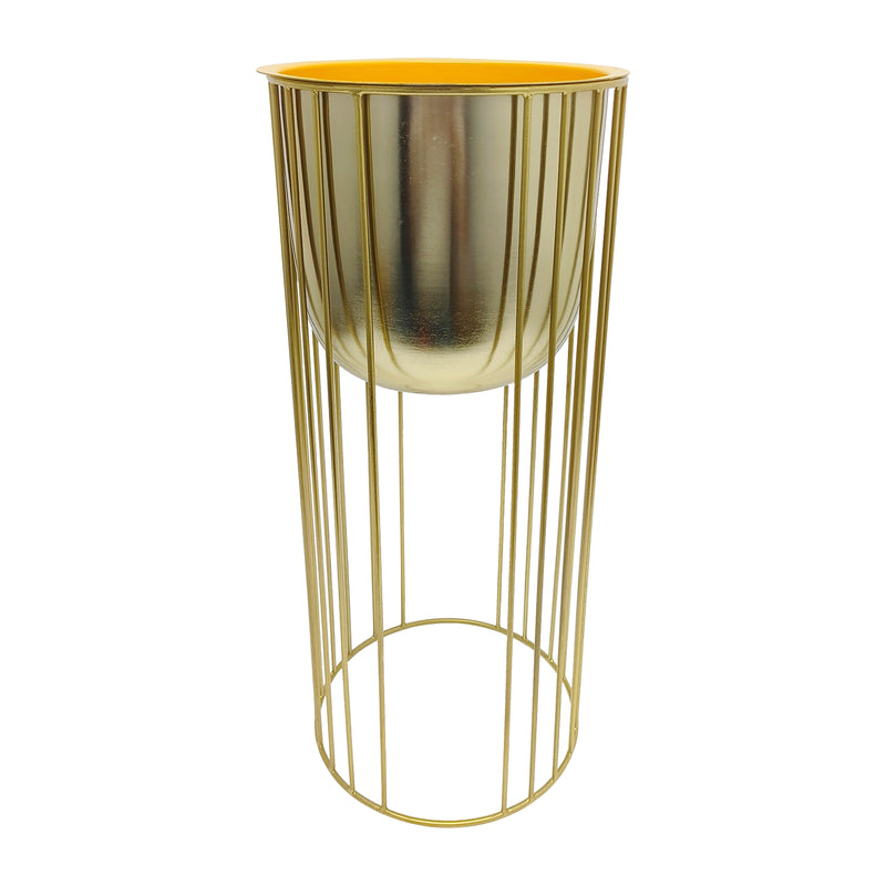 Metal, S/3 16/20/24" Raised Planters, Gold