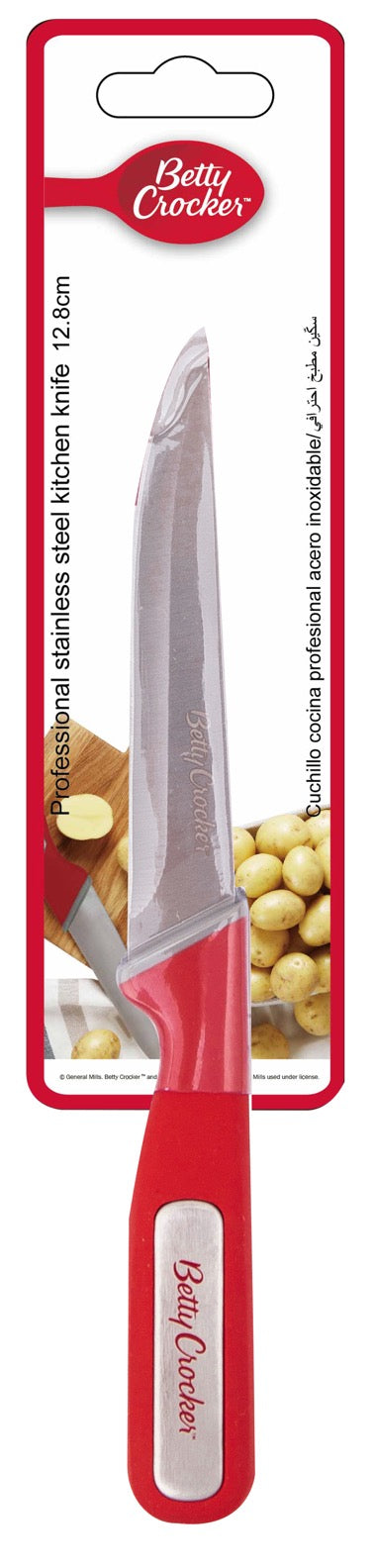 Betty Crocker Stainless Steel Utility Knife (12.8CM) Red