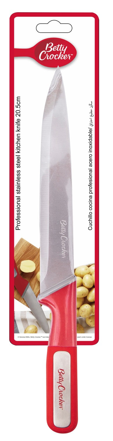 Betty Crocker Stainless Steel Carving Knife (20.5CM) Red