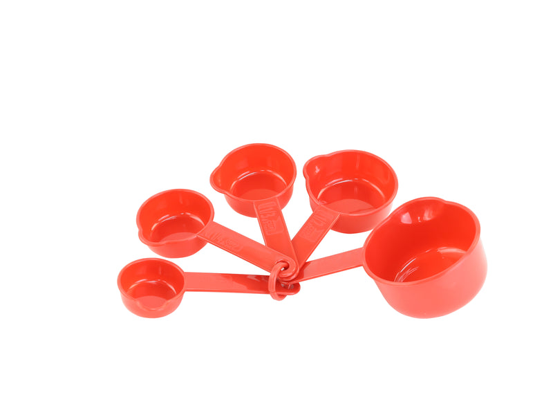 Betty Crocker Plastic Measure Cup SET 5Pcs (30/60/80/120/235ML) Red