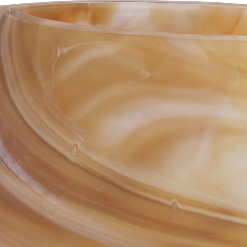 Fusion Swirled Caramel & Ivory Vases, Set/2