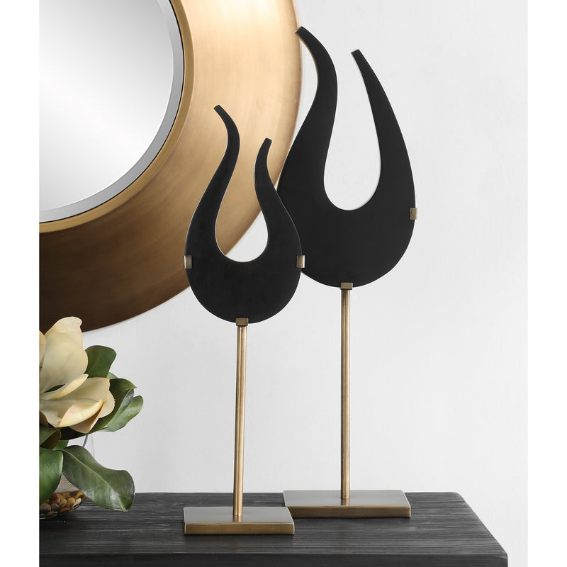 Uttermost Black Flame Sculptures, S/2