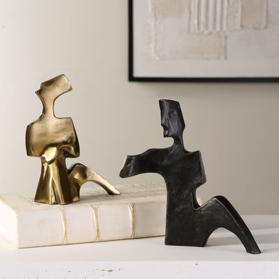 Affection Bronze Gold Sculpture, S/2