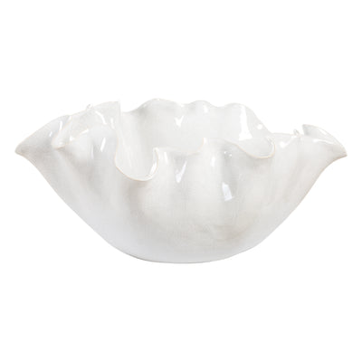 Uttermost Ruffle White Bloom Bowl