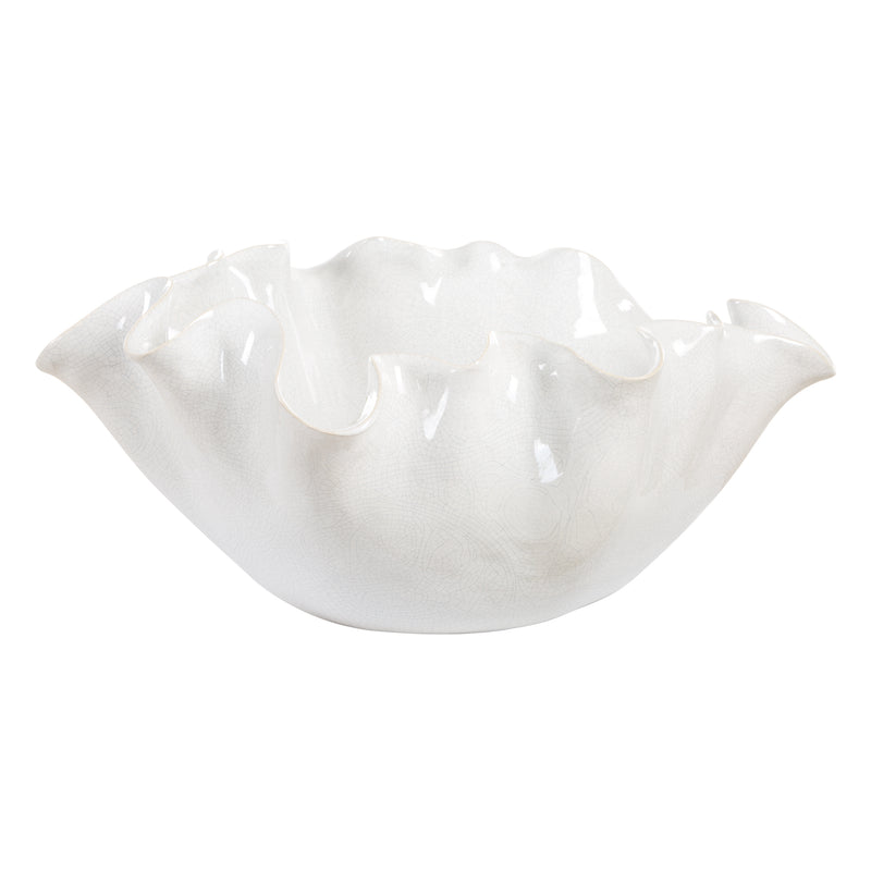 Uttermost Ruffle White Bloom Bowl