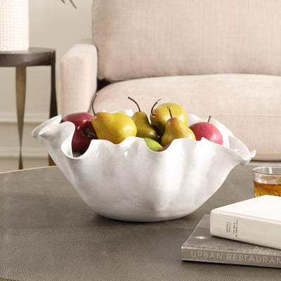 Uttermost Ruffle White Bloom Bowl