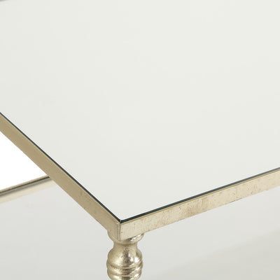 Henzler 91 W x 60 H x 35 D Silver Rectangle Accent Table with Mirror Top