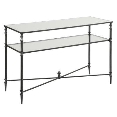 Henzler 91 W x 60 H x 35 D Silver Rectangle Accent Table with Mirror Top