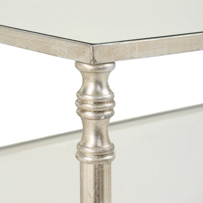 Henzler 91 W x 60 H x 35 D Silver Rectangle Accent Table with Mirror Top