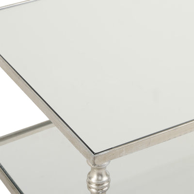 Henzler 91 W x 60 H x 35 D Silver Rectangle Accent Table with Mirror Top