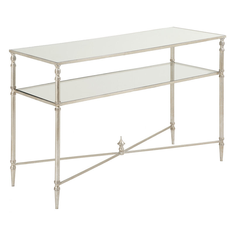 Henzler 91 W x 60 H x 35 D Silver Rectangle Accent Table with Mirror Top