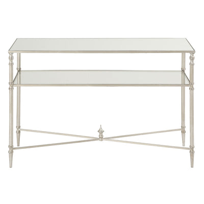 Henzler 91 W x 60 H x 35 D Silver Rectangle Accent Table with Mirror Top