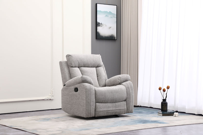 Warsaw Grey Manual Recliner with Glider