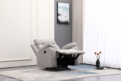 Warsaw Grey Manual Recliner with Glider