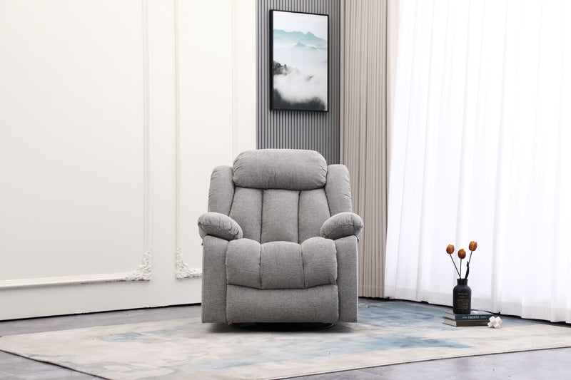 Lena Grey Swivel Recliner with Glider