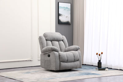 Lena Grey Swivel Recliner with Glider