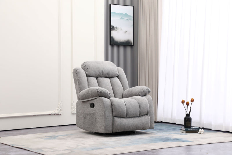 Lena Grey Swivel Recliner with Glider