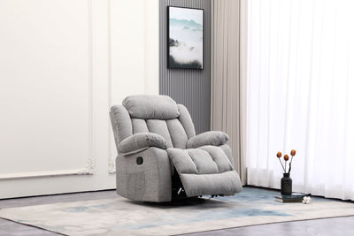 Lena Grey Swivel Recliner with Glider